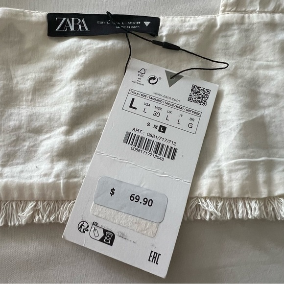 Zara Cream Embroidered Mirror Crop Top - Picture 16 of 16